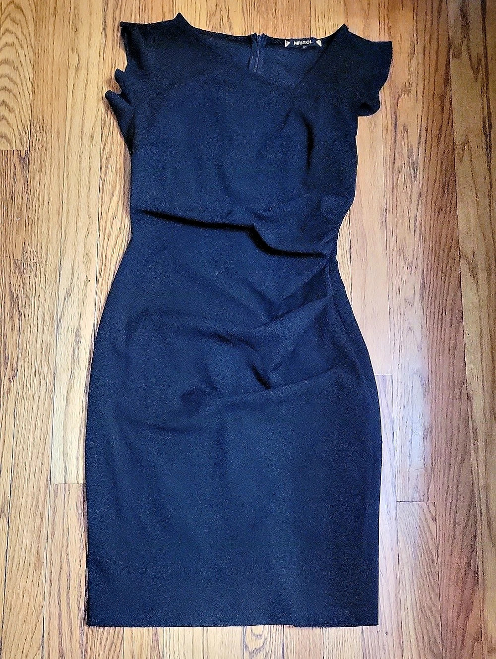 Miusol Black Ruffle Sleeve Midi Dress Like New